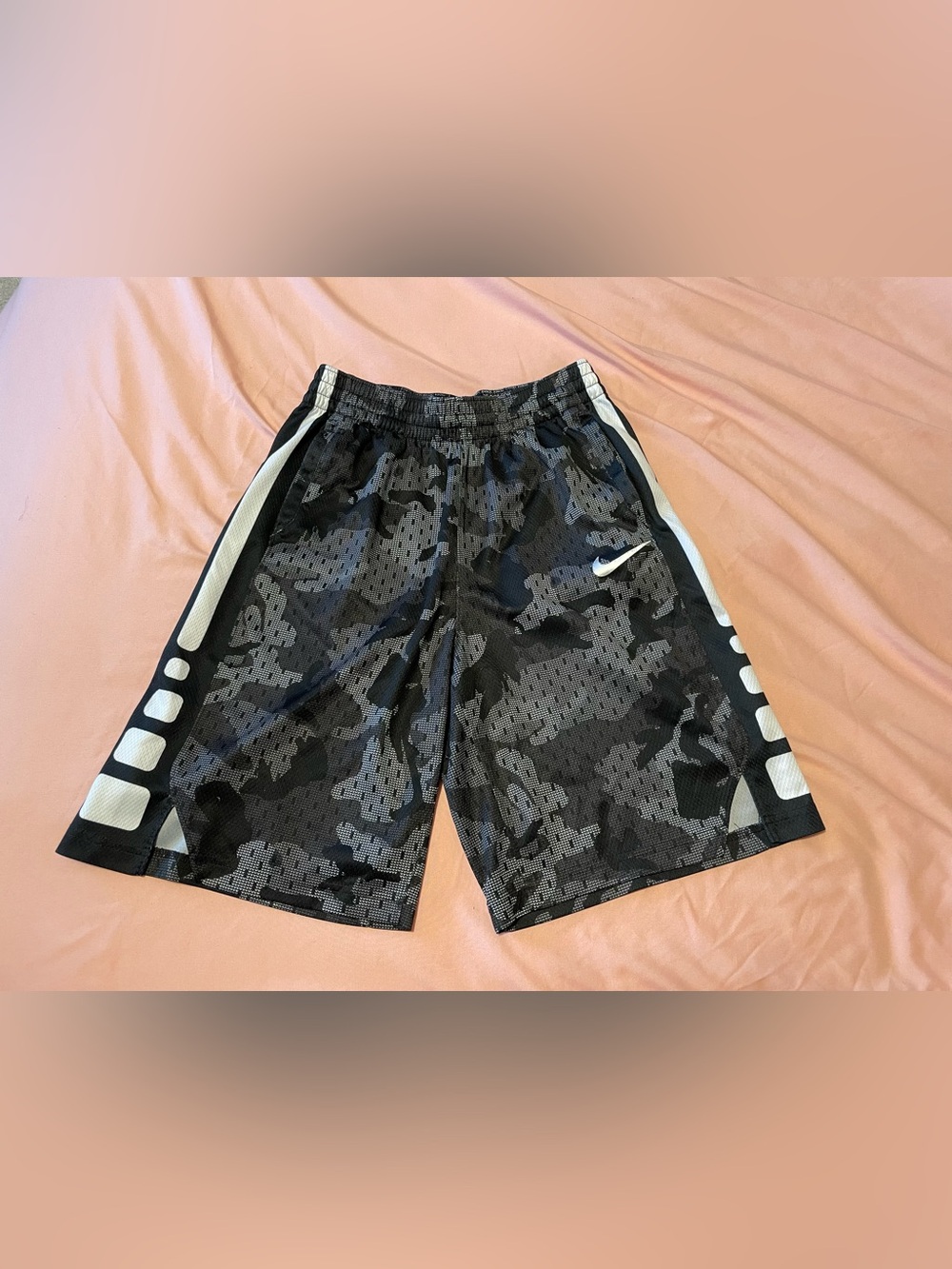 Nike Black and White Camo Mesh Shorts